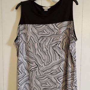 Black and white dressy tank